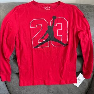 Jordan Red Shirt with Black and White Accents